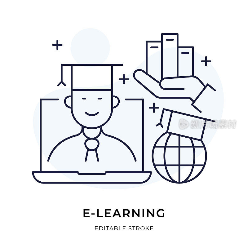 E-Learning细线插图