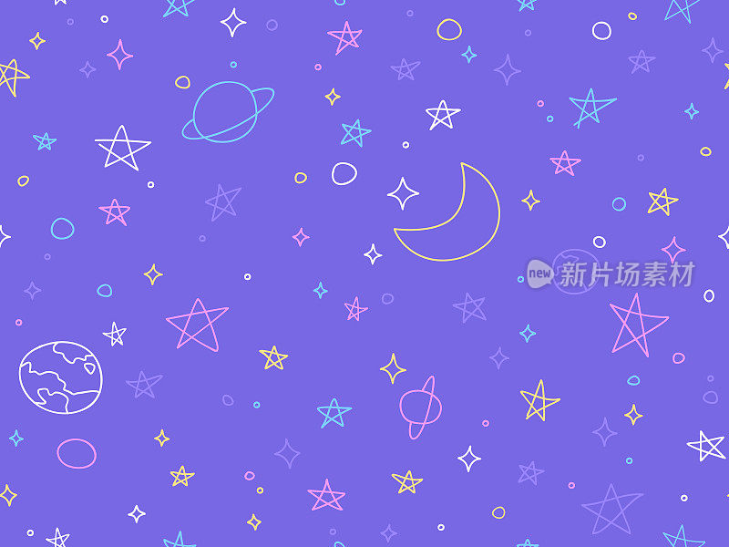 无缝空间绘制星星背景