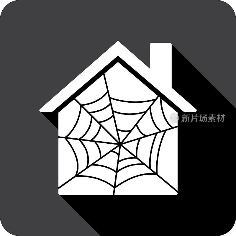 房子蜘蛛网图标剪影
