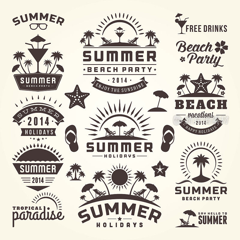 夏季设计元素和排版设计