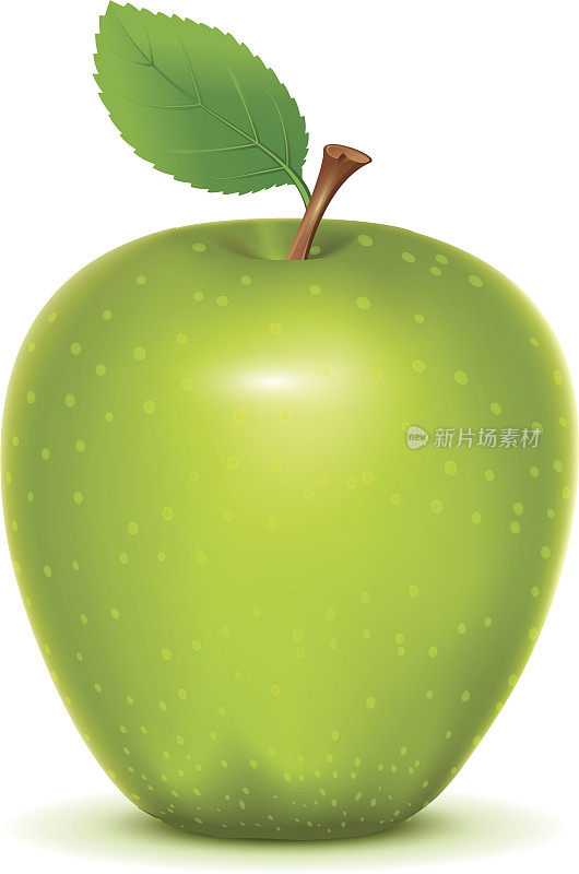 白背景上的绿苹果绿苹果