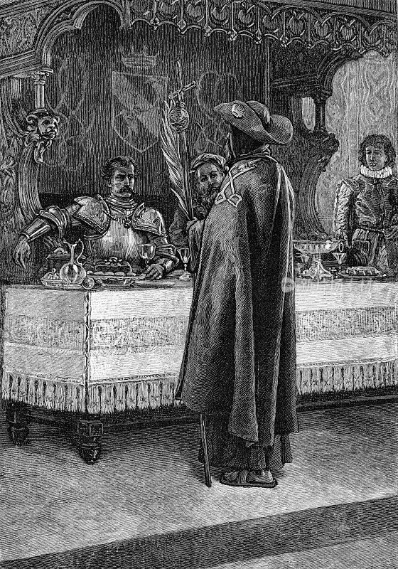 沃尔特・斯科特爵士的《马米恩》中的中世纪场景