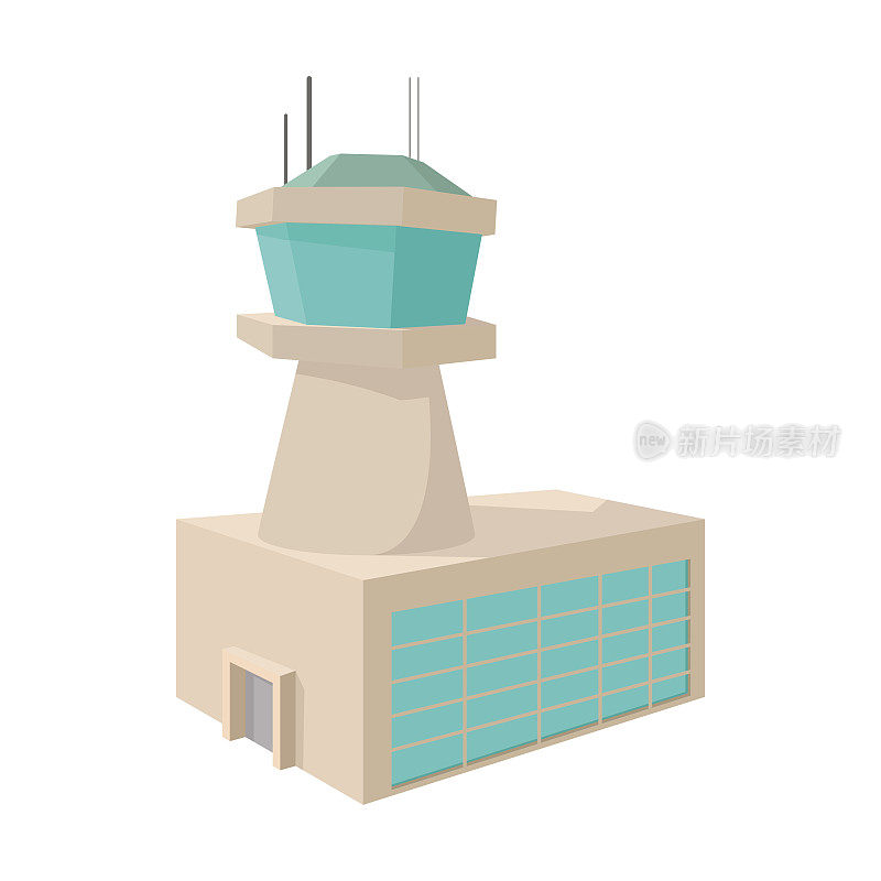 机场管制塔的卡通图标