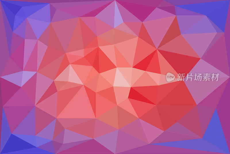 红色，浅红色和蓝色三角形图案-三角形马赛克