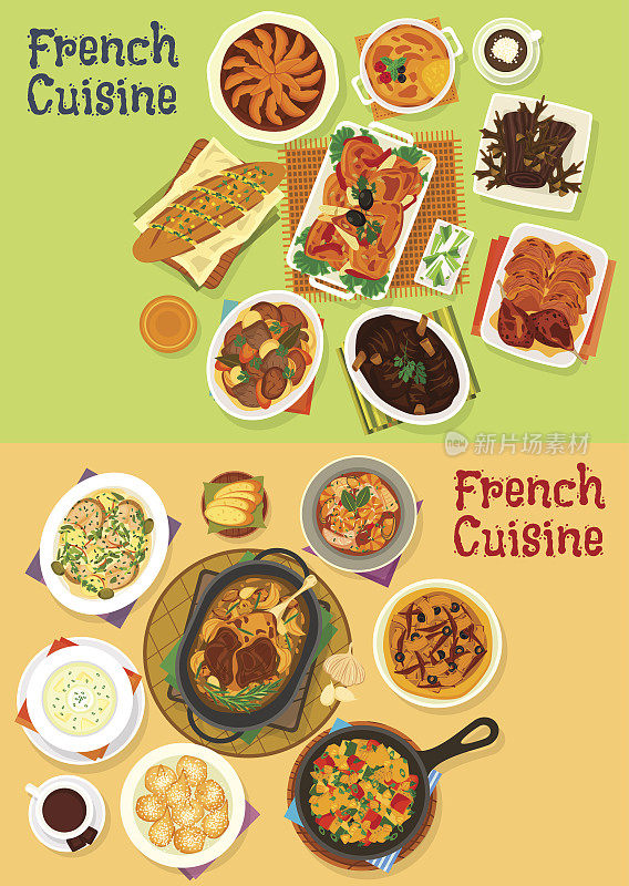 法式烹饪晚餐图标设置为菜单设计