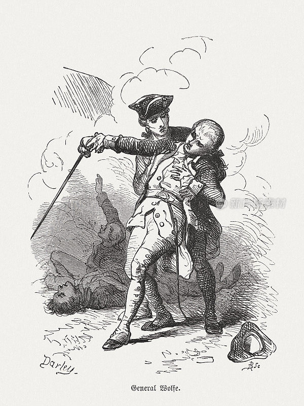 詹姆斯・沃尔夫将军之死(1727-1759)，木刻，1876年出版