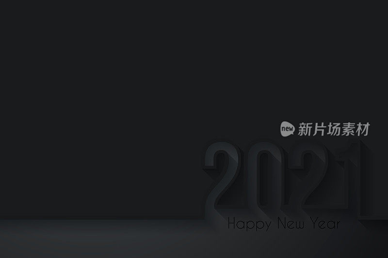 新年快乐-黑色背景