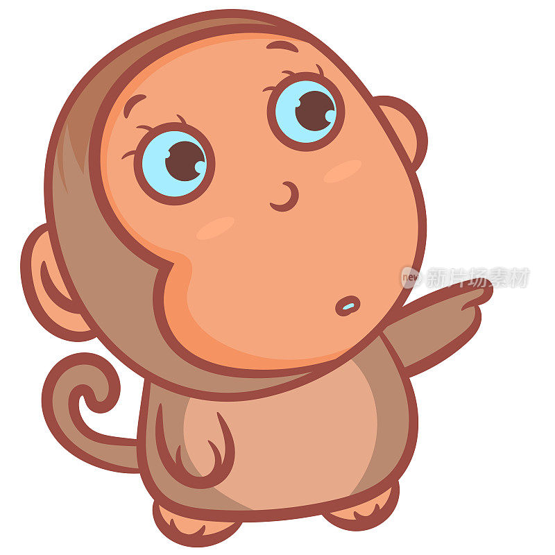 棕色猴子卡通场景