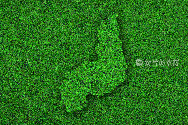 绿色毛毡上的Piaui地图