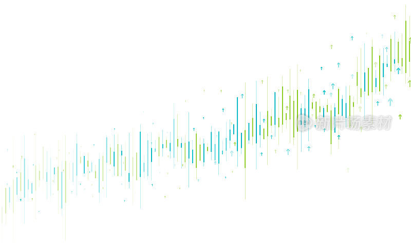 绿色股市上升箭头图矢量插图