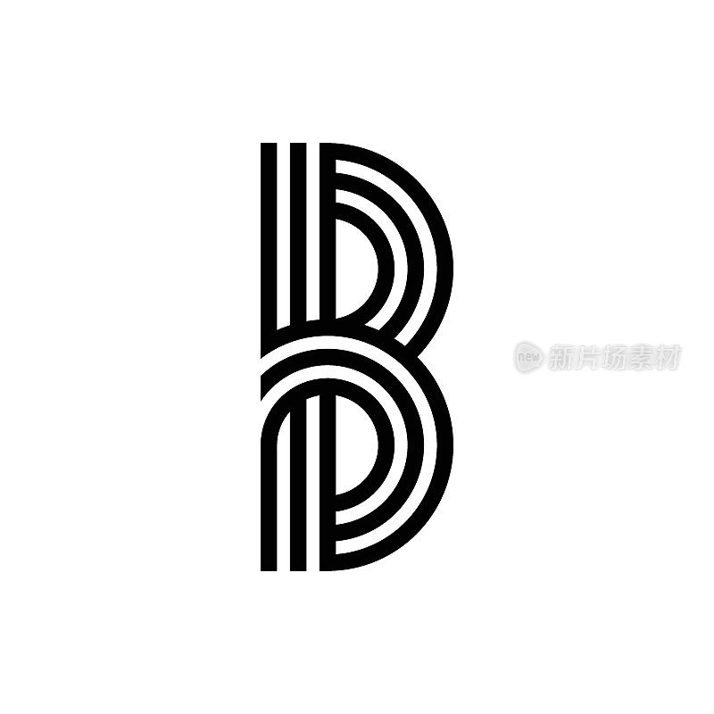 现代字母B字母组合标志设计
