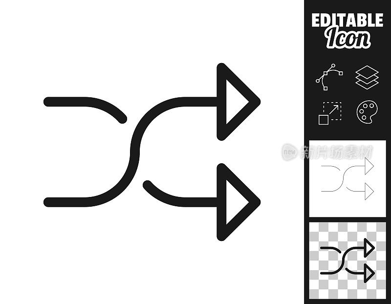 洗牌。图标设计。轻松地编辑