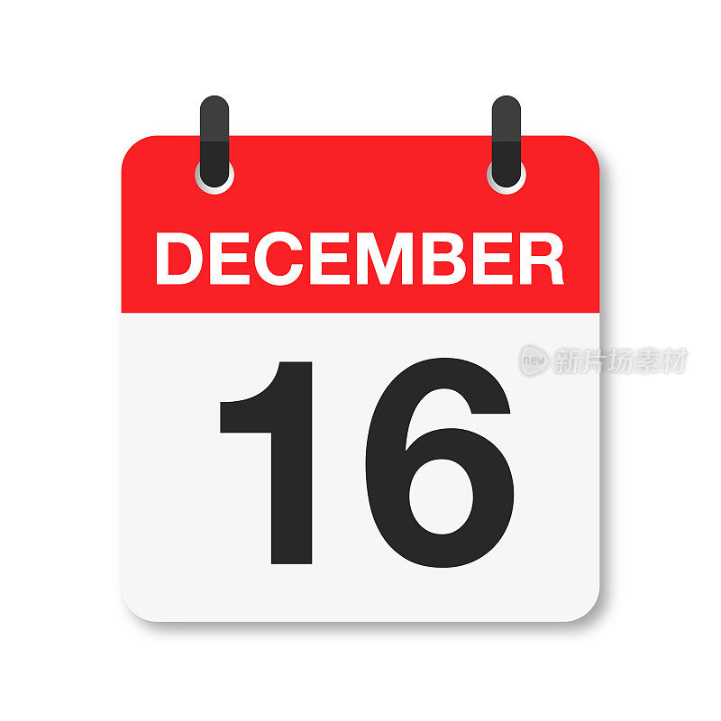 12月16日-每日日历图标-白色背景