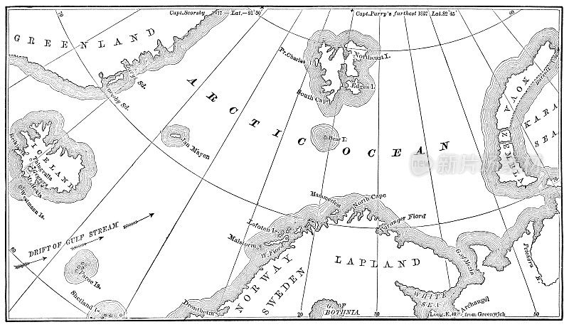 欧洲一侧北冰洋地图——19世纪