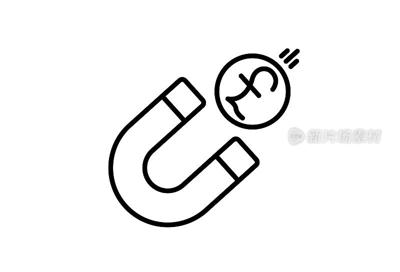 磁铁,磅,图标。