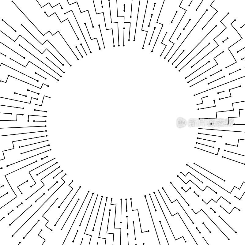 圆形复制空间框架由径向线路板电线图案