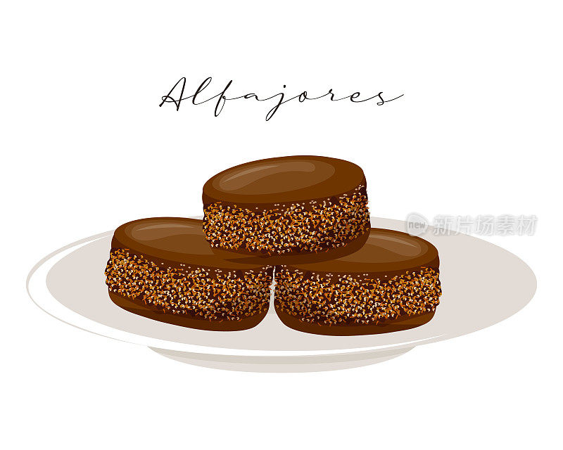Alfajores巧克力饼干，甜点，拉丁美洲美食，阿根廷民族美食。