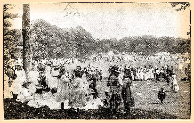 1897年纽约中央公园的五一节