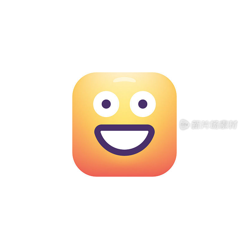 Emoticon设计立方体形状颜色渐变