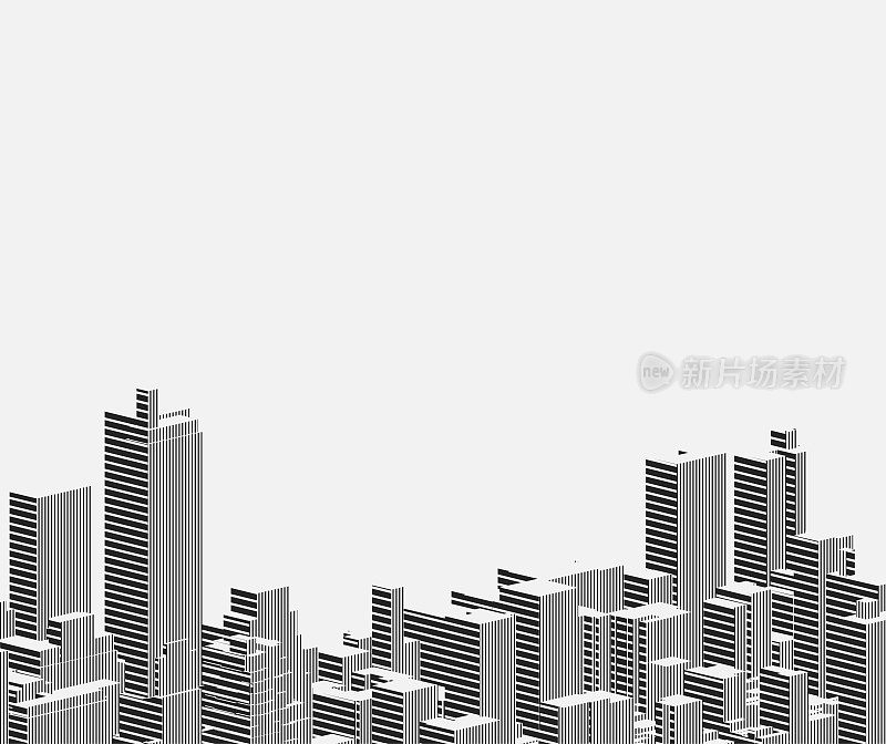 抽象的条纹式城市建筑结构背景