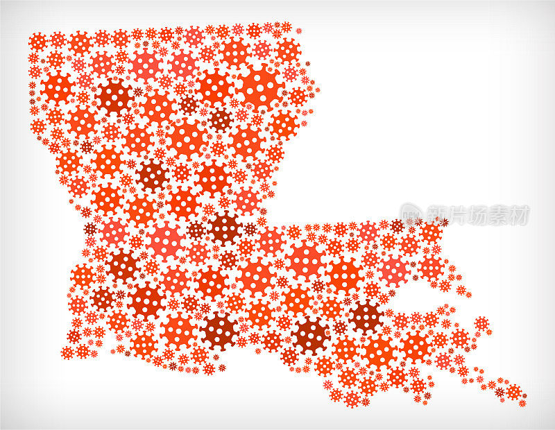 路易斯安那州流感冠状病毒图标模式