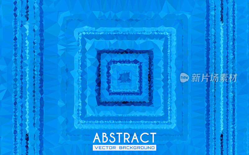 蓝色抽象多边形正方形构成图形艺术背景