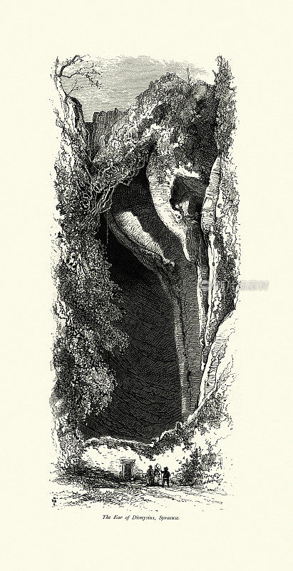 19世纪意大利锡拉库扎的戴奥尼修斯的石灰石耳朵