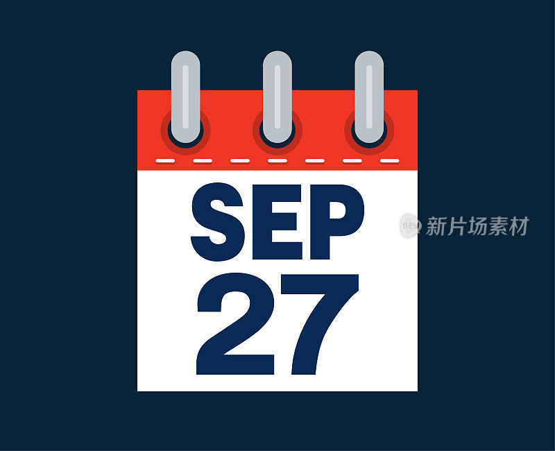 这个月的日历日期是9月27日