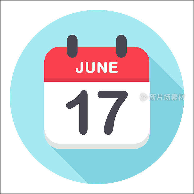 6月17日-日历图标-圆形