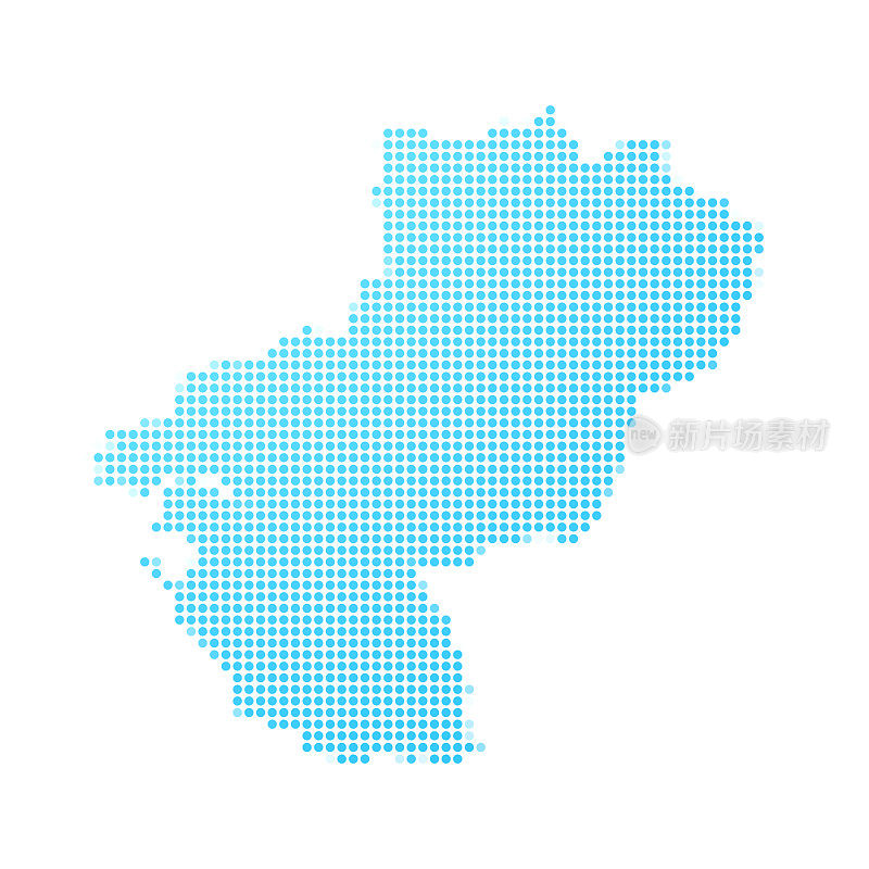 在白色背景上用蓝点标出卢瓦尔的地图