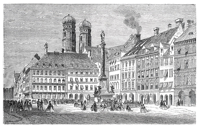 德国慕尼黑圣玛丽圆柱1862年