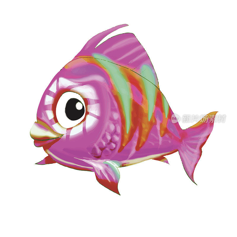 Fish卡通粉色矢量