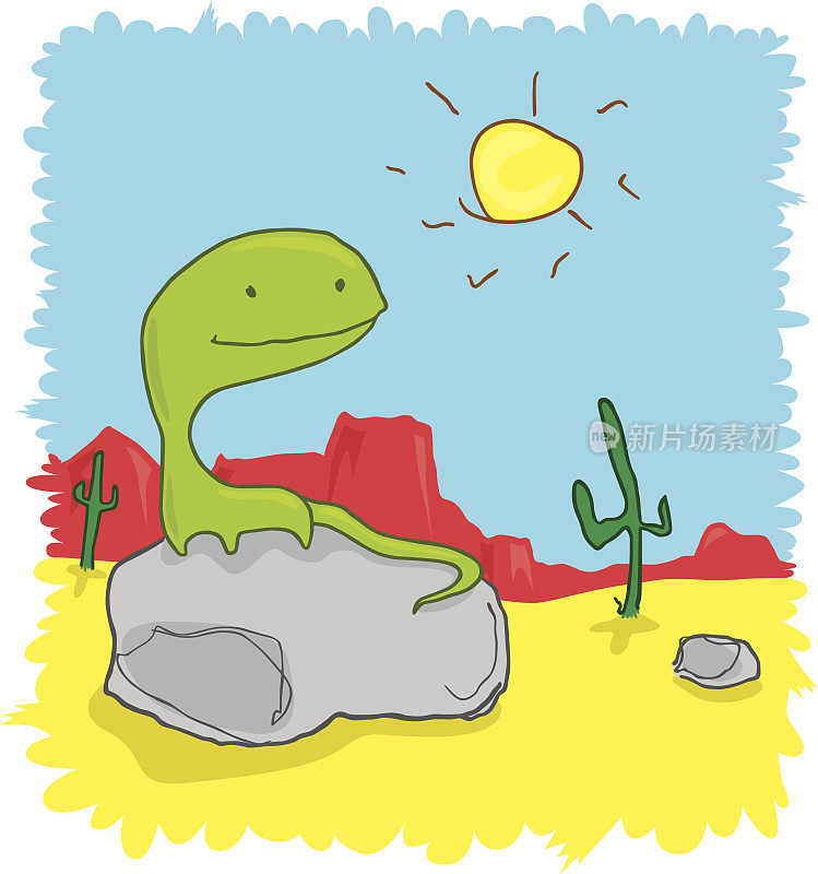 沙漠漫画中的蜥蜴
