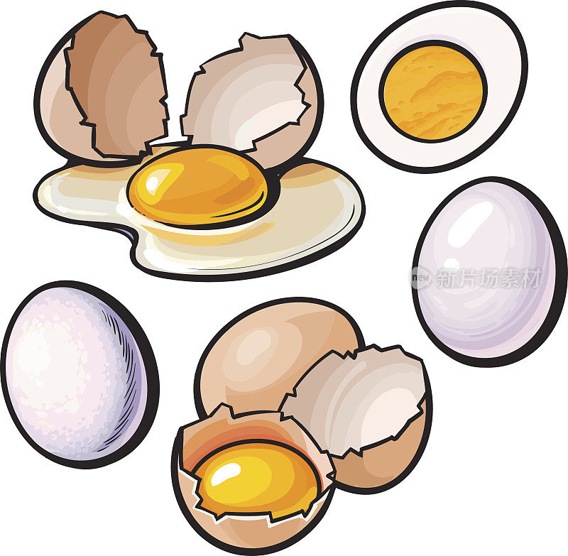 鸡蛋由整粒、破壳、破壳组成