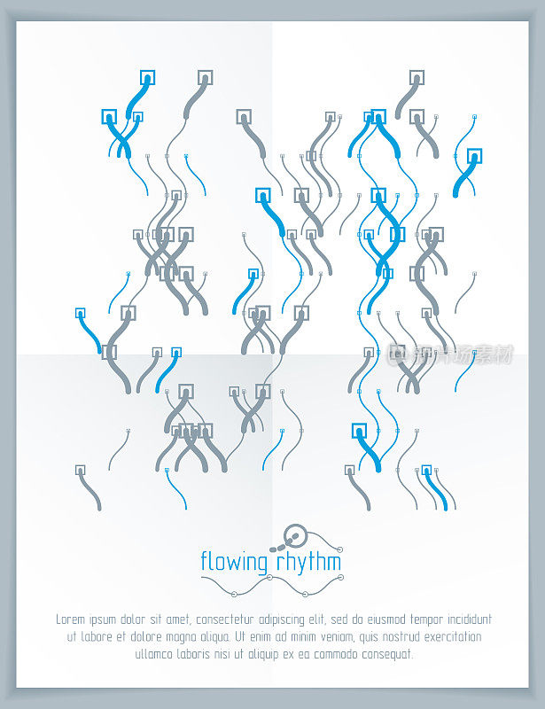 流动的节奏，抽象的波浪线矢量背景用于广告海报或横幅设计。