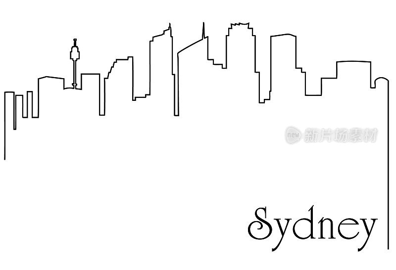 悉尼市一线画背景