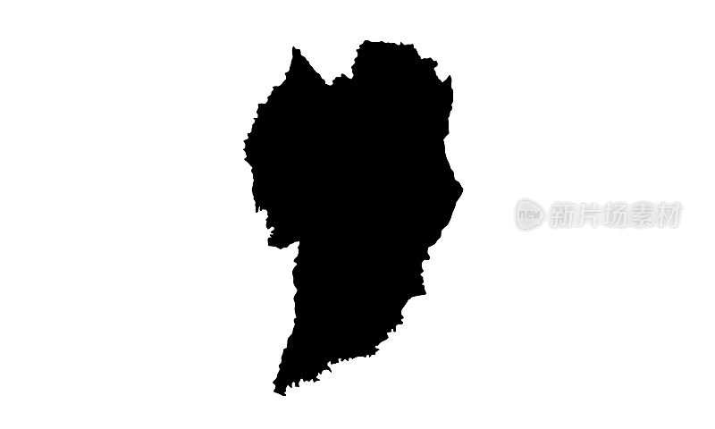 巴西库里蒂巴市的黑色剪影地图