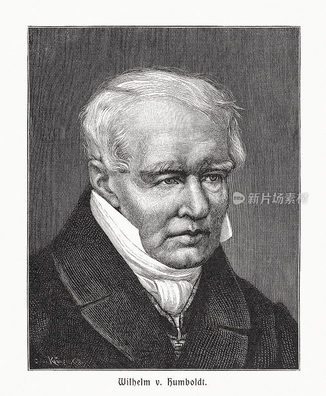威廉・冯・洪堡(1767-1835)，普鲁士学者，木刻，1900年出版