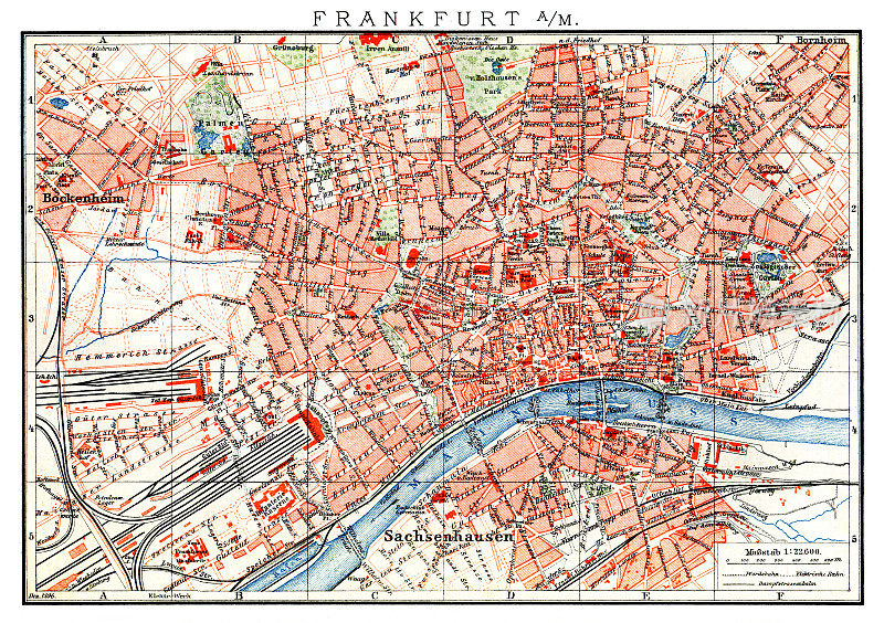 1896年德国法兰克福市地图