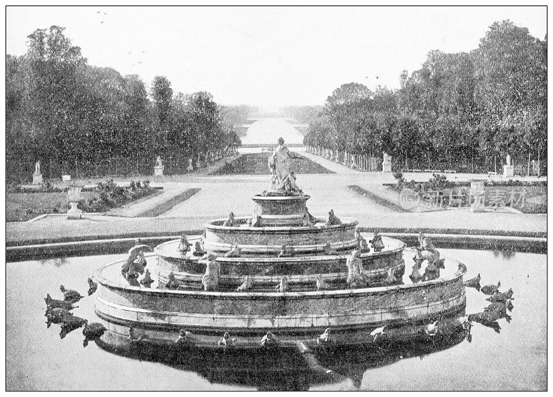 巴黎和法国的古董旅行照片:凡尔赛公园