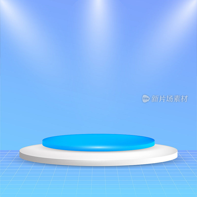 产品展示的蓝色平台3D矢量设计