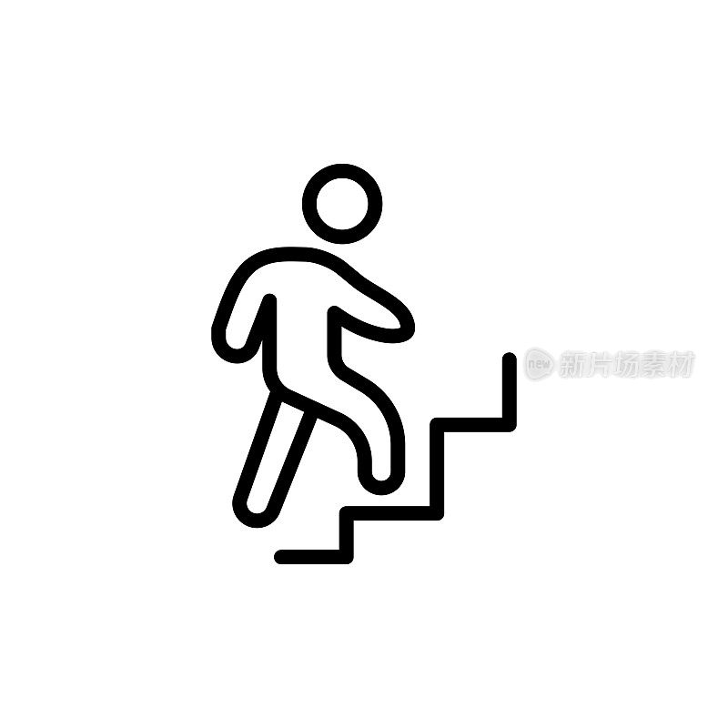 职业阶梯可编辑描边线图标