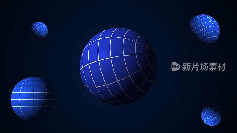 旋转的球体或行星动画，添加NOISE纹理和背景中闪烁的星星
