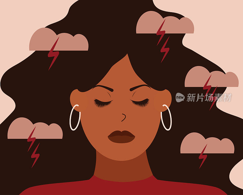 抑郁的黑人女性会感到抑郁、焦虑和情绪压力。伤心的非裔美国女孩有精神疾病