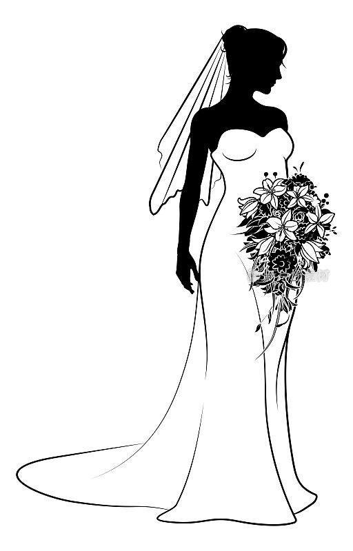 新娘新娘婚纱剪影女人设计