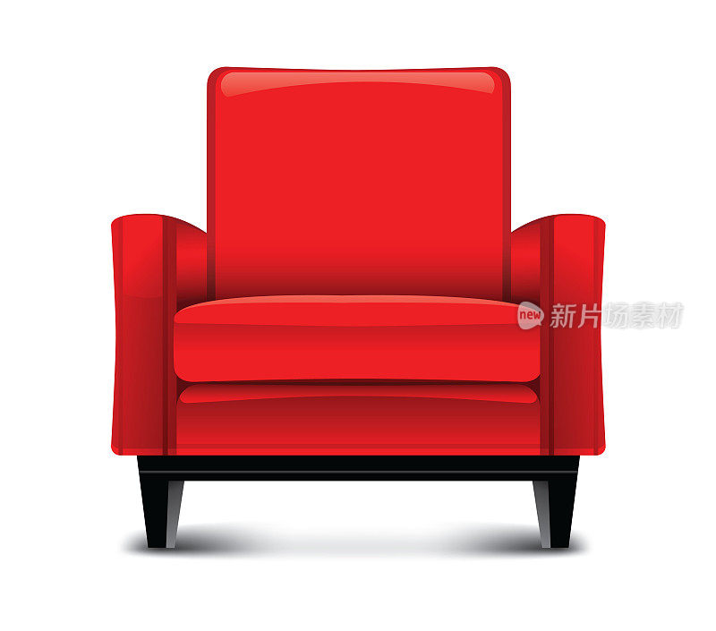 红色扶手椅图标