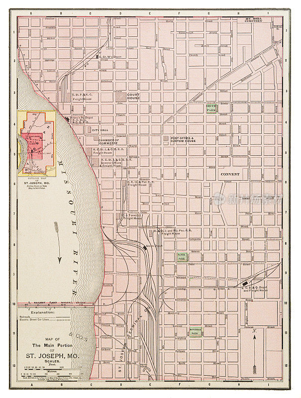 1899年密苏里州圣约瑟夫市地图