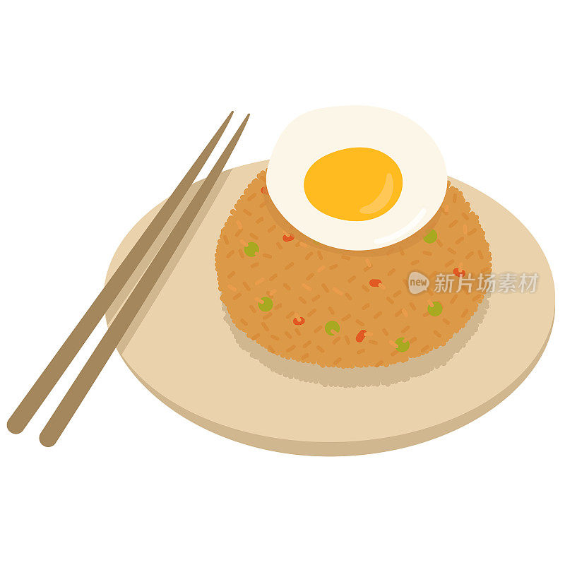 泡菜炒饭-韩国炒饭。蛋炒饭