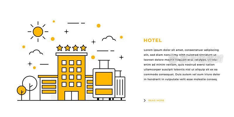 酒店，度假概念网页横幅设计