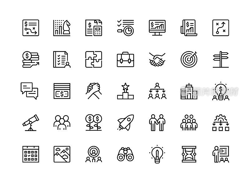业务规划细线图标集系列